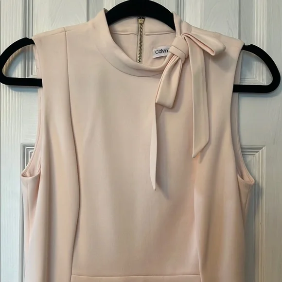 Calvin Klein Pink Sleeveless Halter Sheath Dress Sz 8 - Picture 2 of 3